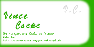 vince csepe business card